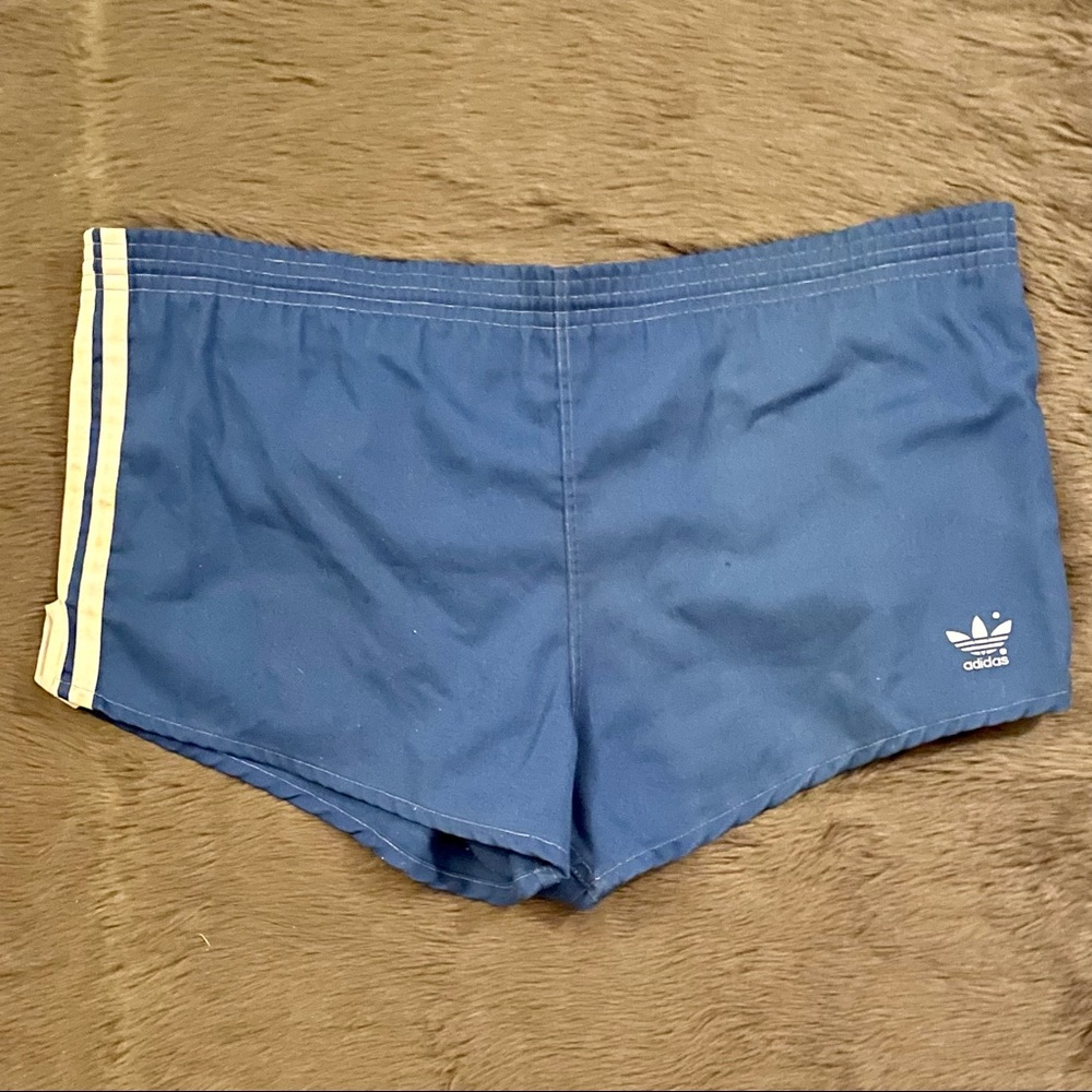 Adidas Vintage Shorts Blue Soccer Running Track 36-38